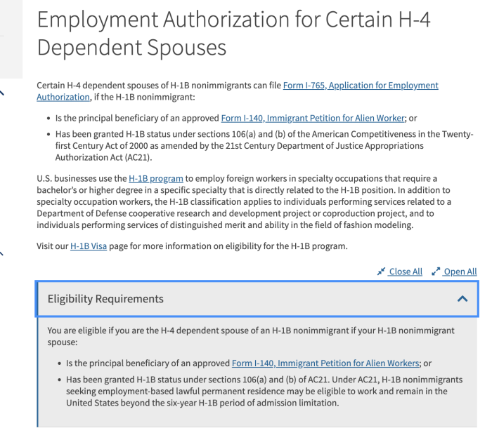 H-4 EAD(Employment Authorization Document)