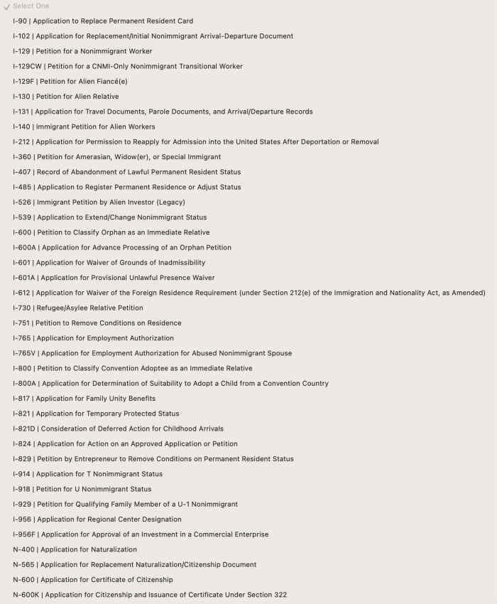uscis forms
